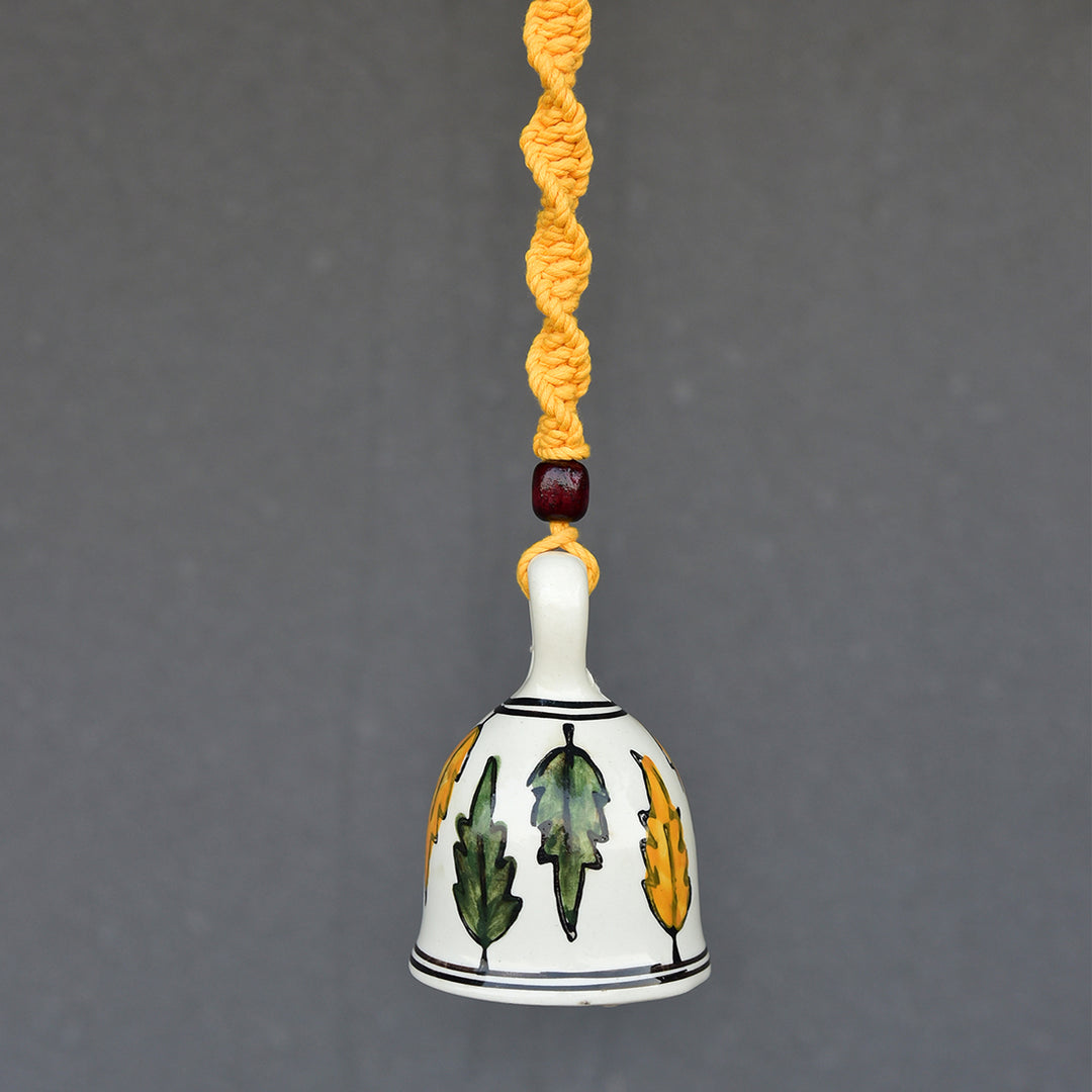 Hand Painted Ceramic Bells with Macrame Rope