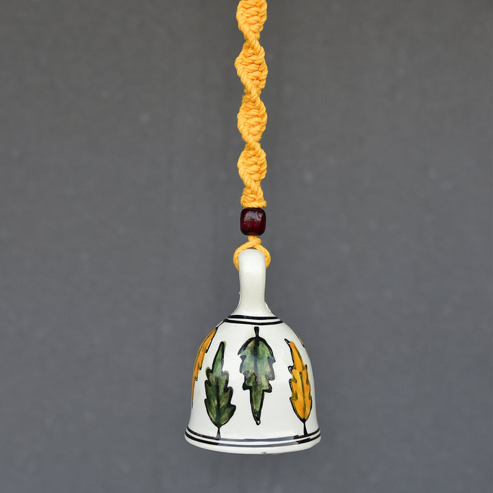 Hand Painted Ceramic Bells with Macrame Rope