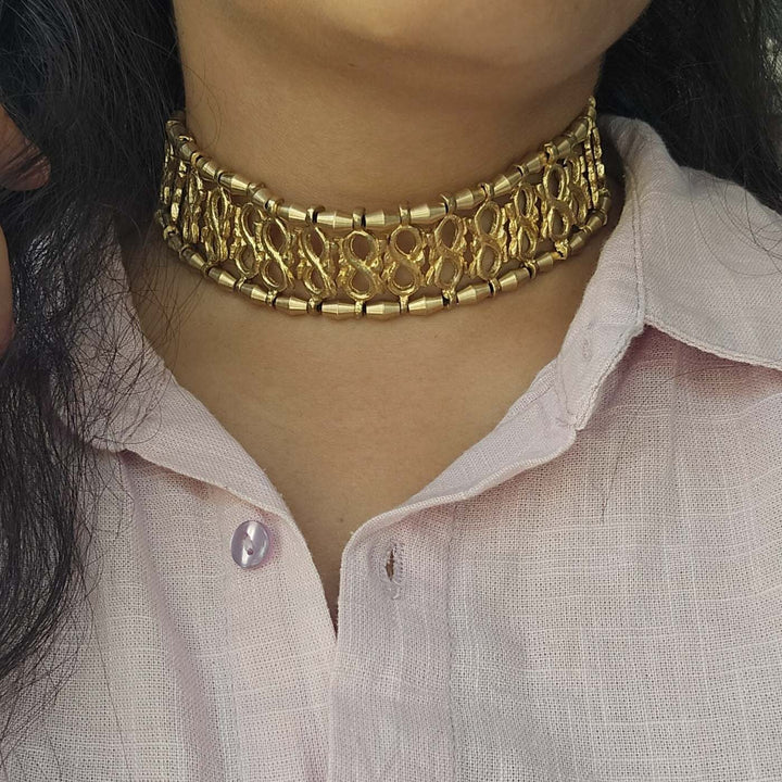 Handmade Bella Design Choker Brass Necklace