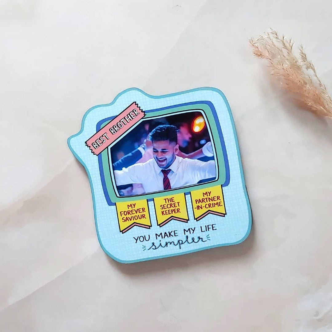 Handmade "Best Brother" Wooden Fridge Magnet