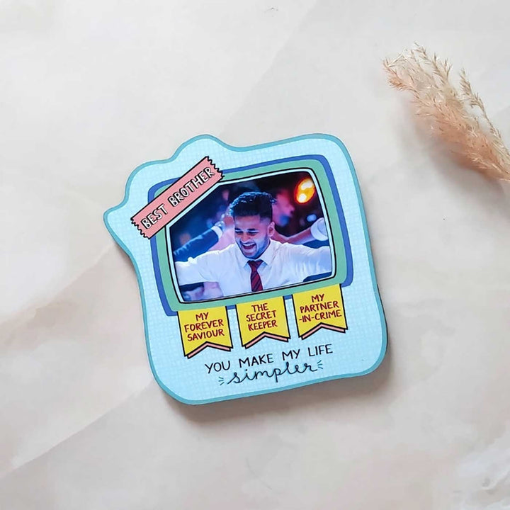 Handmade "Best Brother" Wooden Fridge Magnet