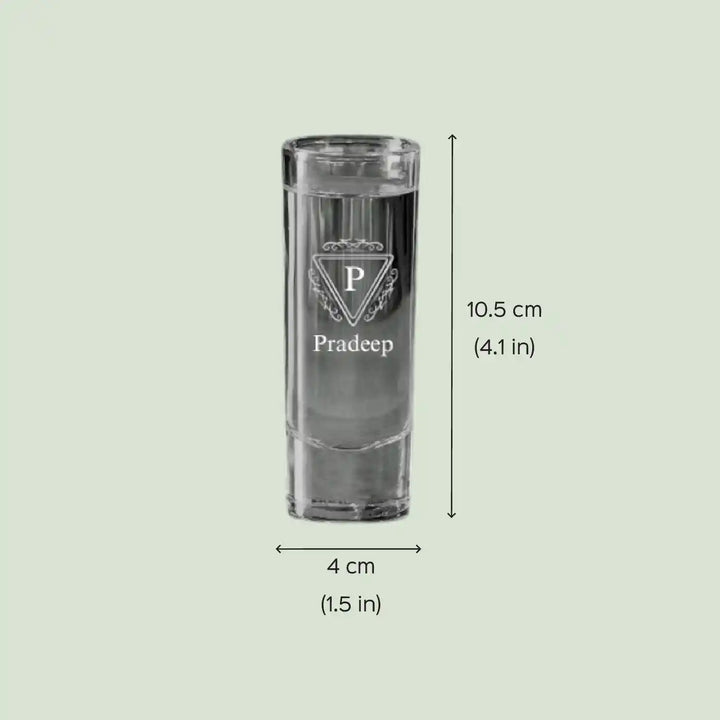 Personalized Engraved Monogram Design Shot Glass | Set Of 2 | 60 ML