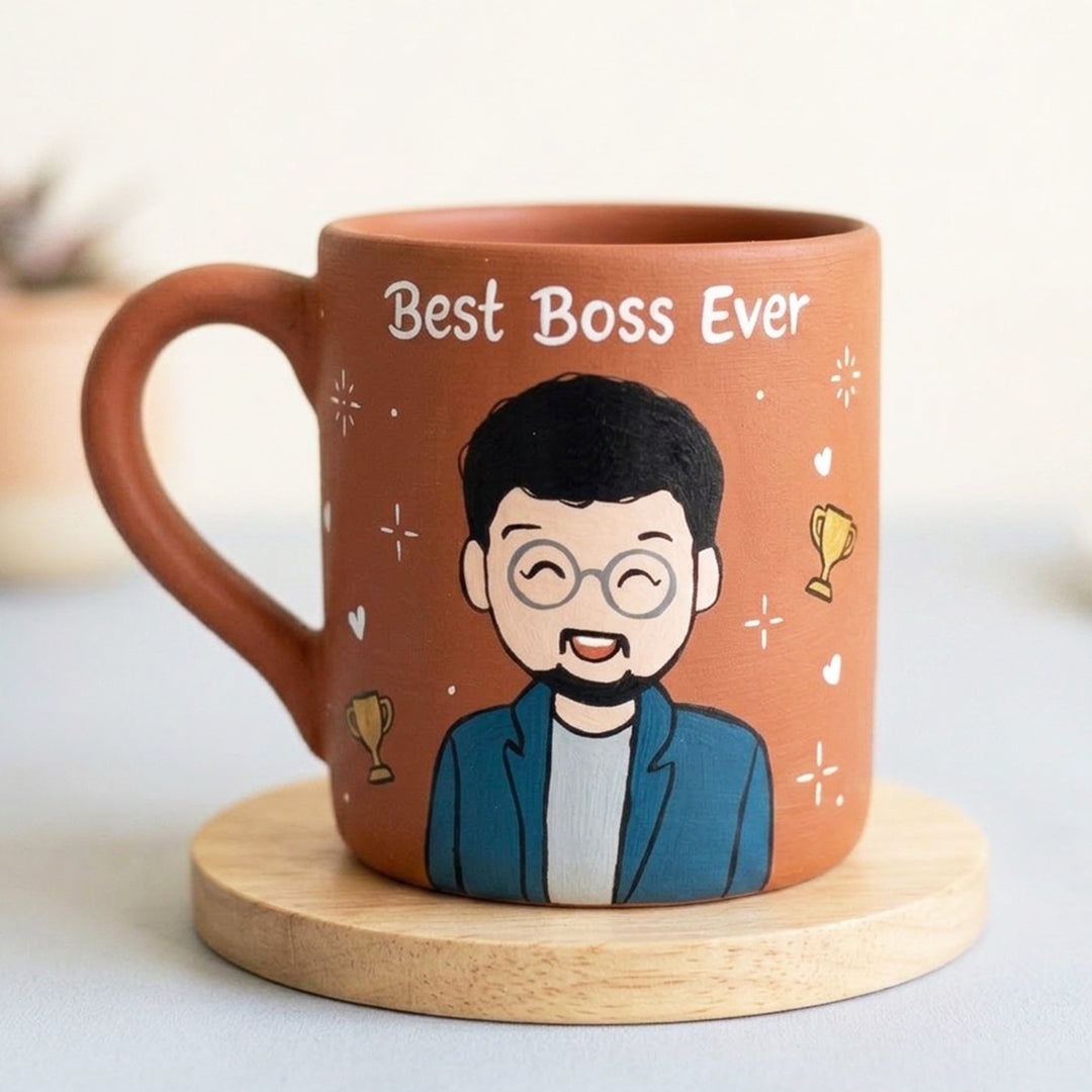 Photo Personalized Hand-Painted Manager Terracotta Mug