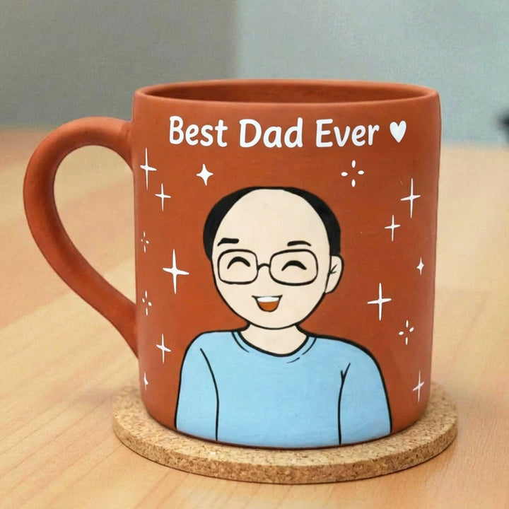 Photo Personalized Hand-Painted Father Terracotta Mug
