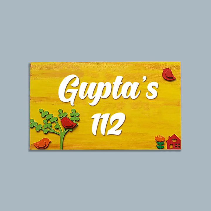 Hand-painted Personalized Bird Nameplate - Zwende