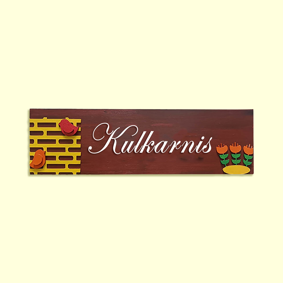 Hand-painted Personalized Bird Nameplate