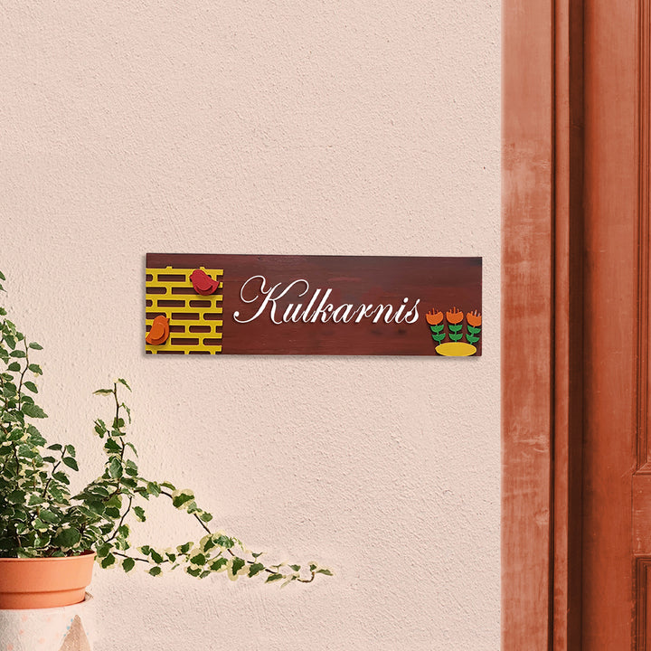 Hand-painted Personalized Bird Nameplate