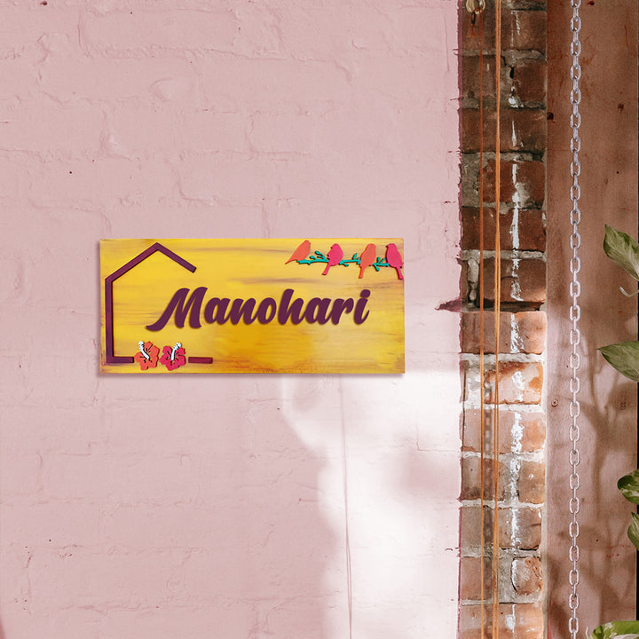 Hand-painted Personalized Bird Nameplate