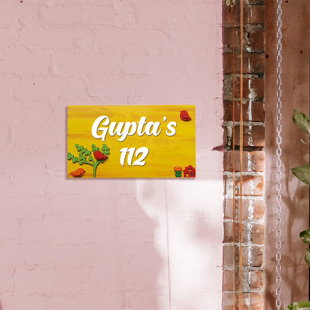 Hand-painted Personalized Bird Nameplate - Zwende