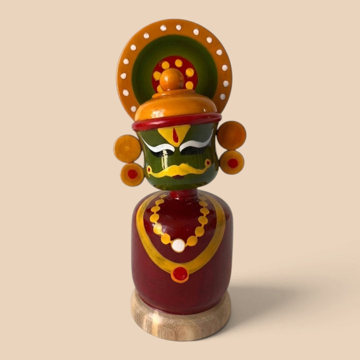 Handcrafted Big Kathakali Wooden Golu Doll For Gifting & Decor