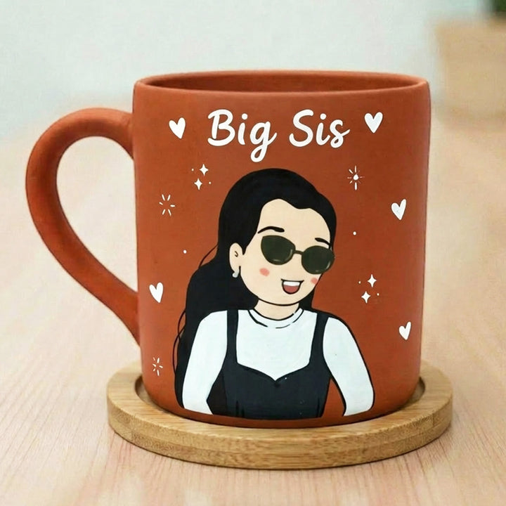 Photo Personalized Hand-Painted Cool Girl Terracotta Mug