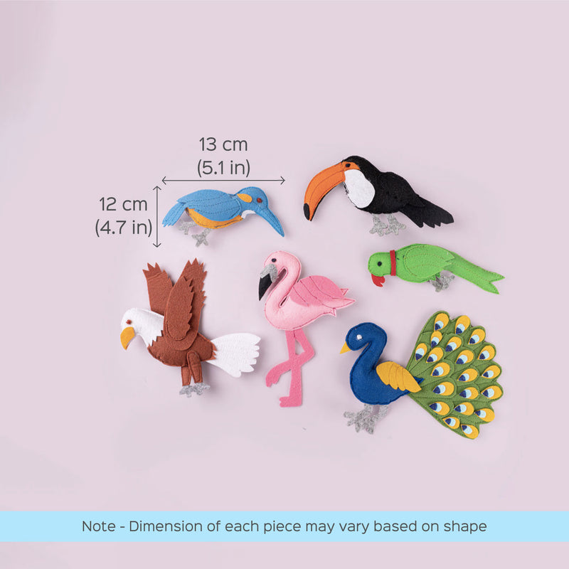 Handcrafted Bird Themed Playset - Set of 6