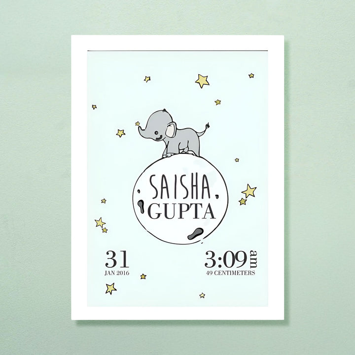 Personalized Little Ellie Wooden Shadow Box Frame With Birth Details