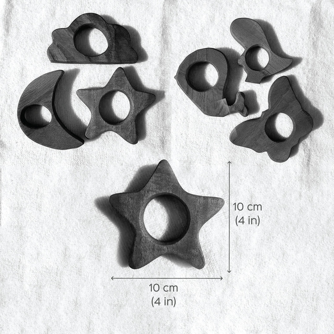 Neem Wood Sky Figure Teethers for Toddlers I Set of 3