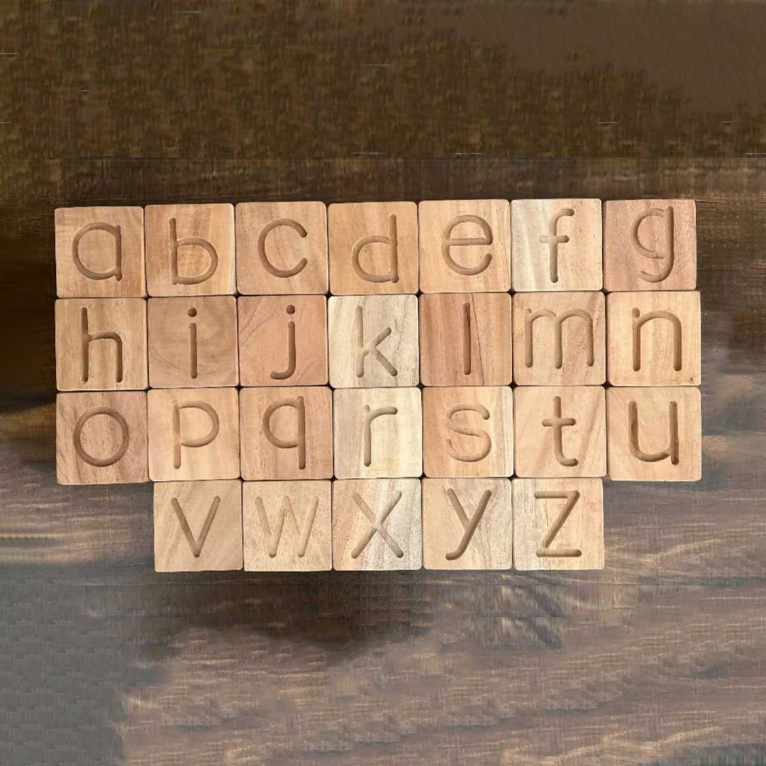 Neem Wood Alphabet Learning Blocks for Kids