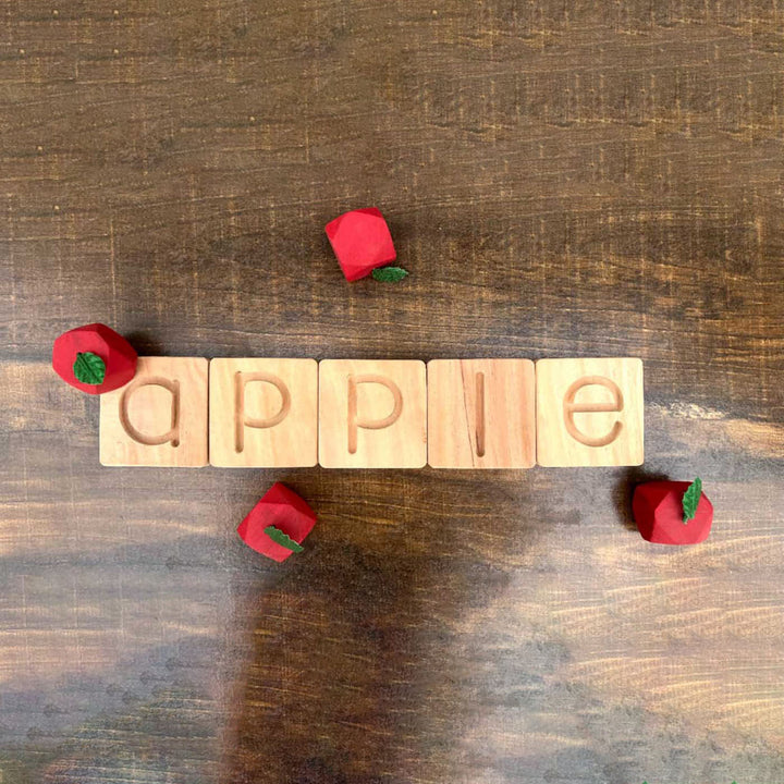 Neem Wood Alphabet Learning Blocks for Kids