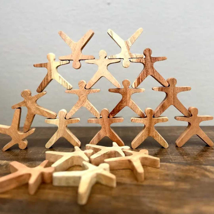 Neem Wood Shapes Learning Figurines for Kids I Set of 10