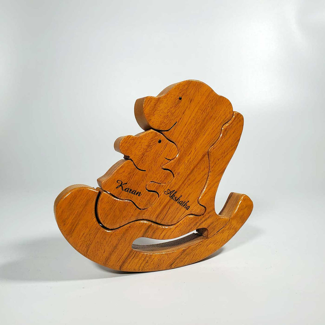 Personalized Mumma Bear Neem Wood Figurine Keepsake