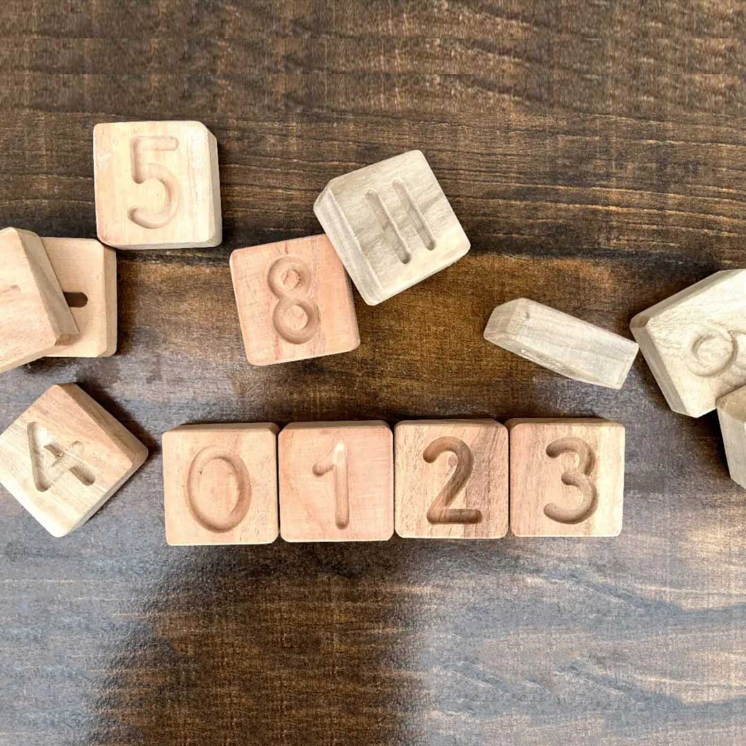 Neem Wood Numbers Learning Blocks for Kids
