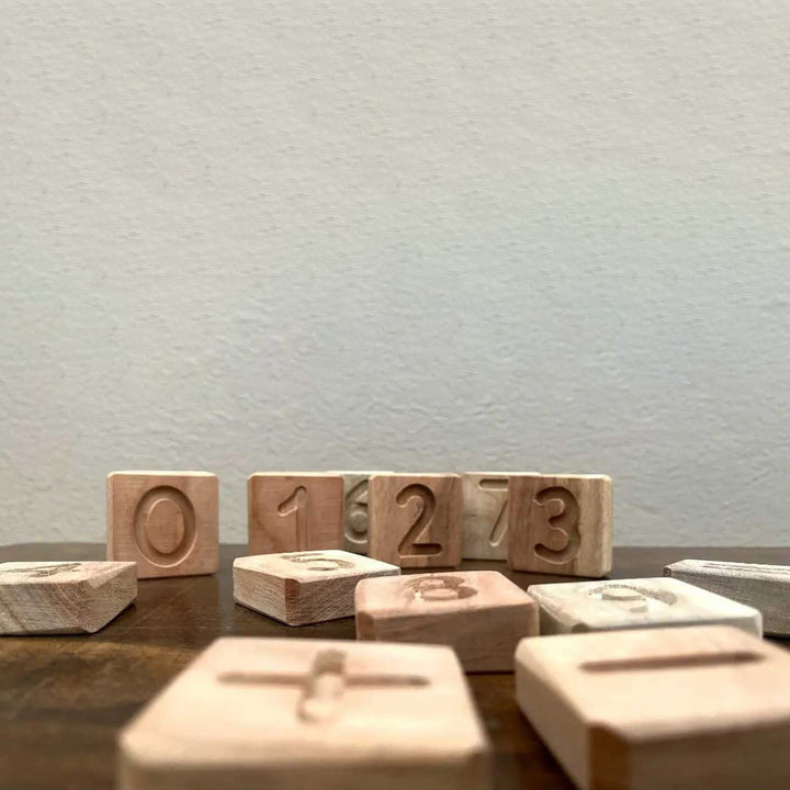 Neem Wood Numbers Learning Blocks for Kids