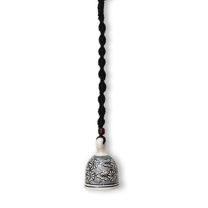 Hand Painted Ceramic Bells with Macrame Rope