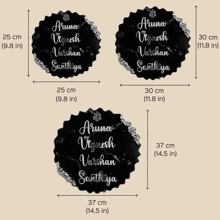 Personalized Round Black Resin Name Plate
