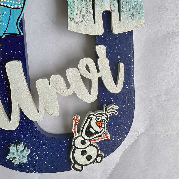 Personalized Hand-painted Elsa Theme Adventure MDF Wood Monogram With 3D Letters