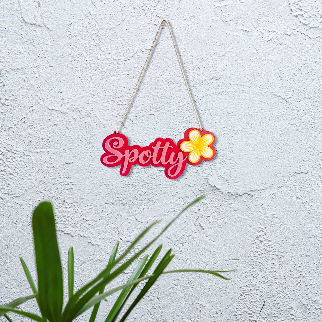 Personalized Hand-Painted Floral Theme Mdf Wood Kids Name Plate