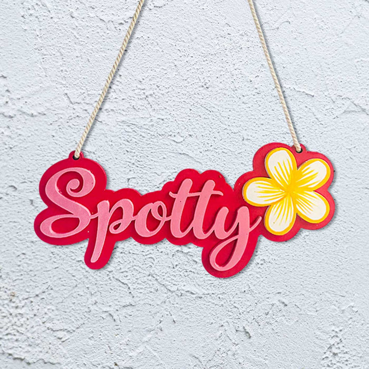 Personalized Hand-Painted Floral Theme Mdf Wood Kids Name Plate