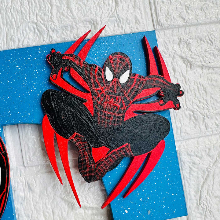 Personalized Hand-painted Spiderman Adventure MDF Wood Monogram With 3D Letters