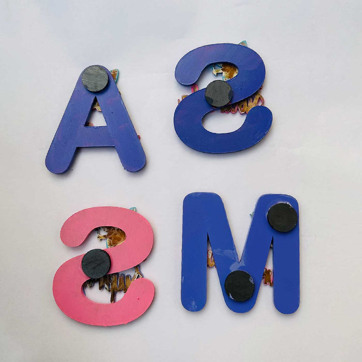 4 inch | Personalized Hand-painted Mongram MDF Return Gift Fridge Magnet For Kids