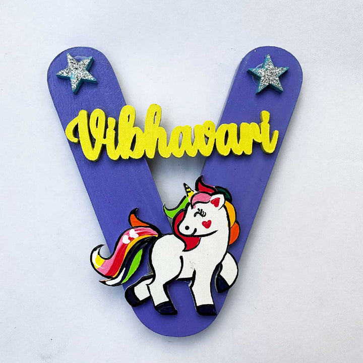 4 inch | Personalized Hand-painted Mongram MDF Return Gift Fridge Magnet For Kids
