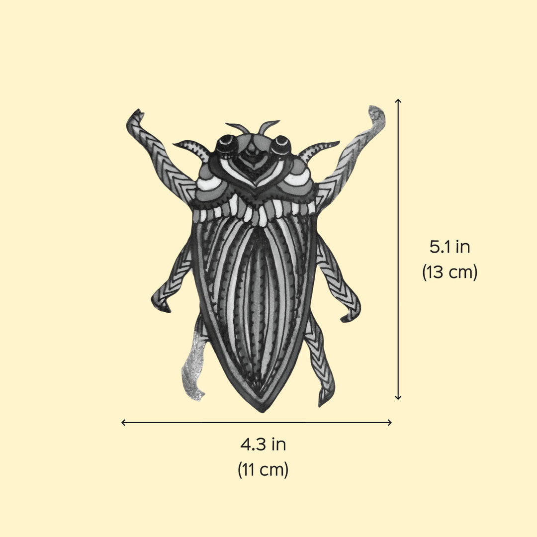 Hand-Painted Blue Beetle Tholu Bommalata Fridge Magnet