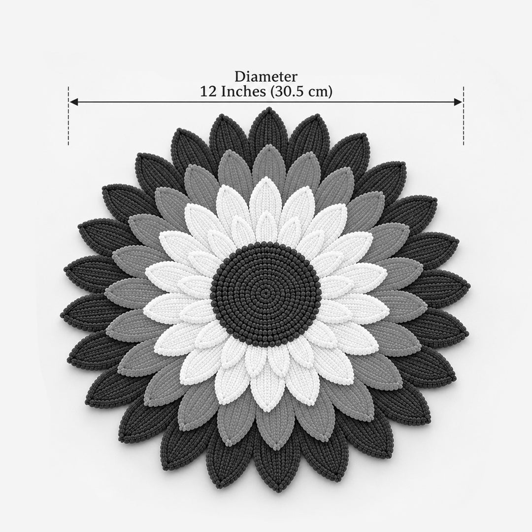 12 Inch | Handmade Reusable Layered Petal Flower Pipe Cleaner & MDF Rangoli With 3 Tealights for Diwali Decor