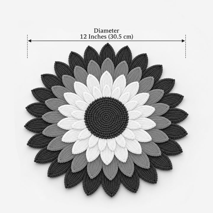 12 Inch | Handmade Reusable Layered Petal Flower Pipe Cleaner & MDF Rangoli With 3 Tealights for Diwali Decor