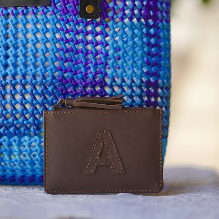 Blue Shades Checkered Handmade Wire Koodai Tote Bag