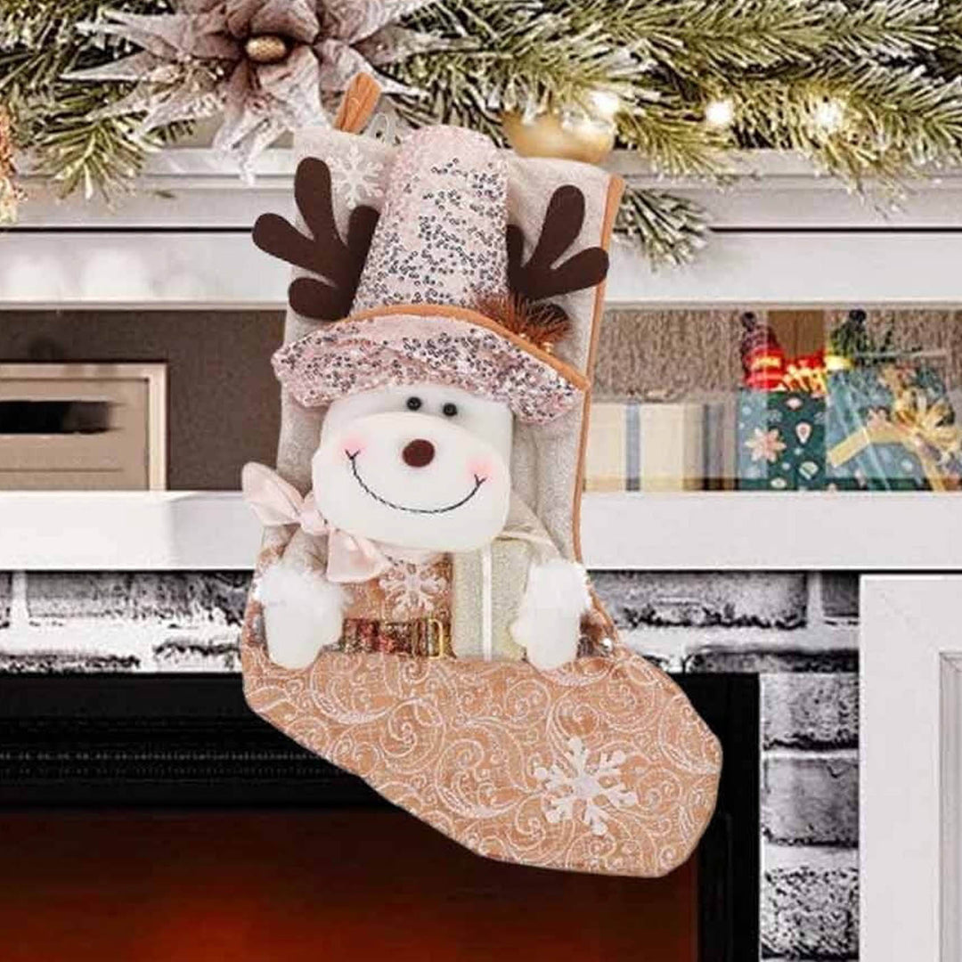 Personalized Handmade Blush And Gold Wonderland Reindeer Stocking