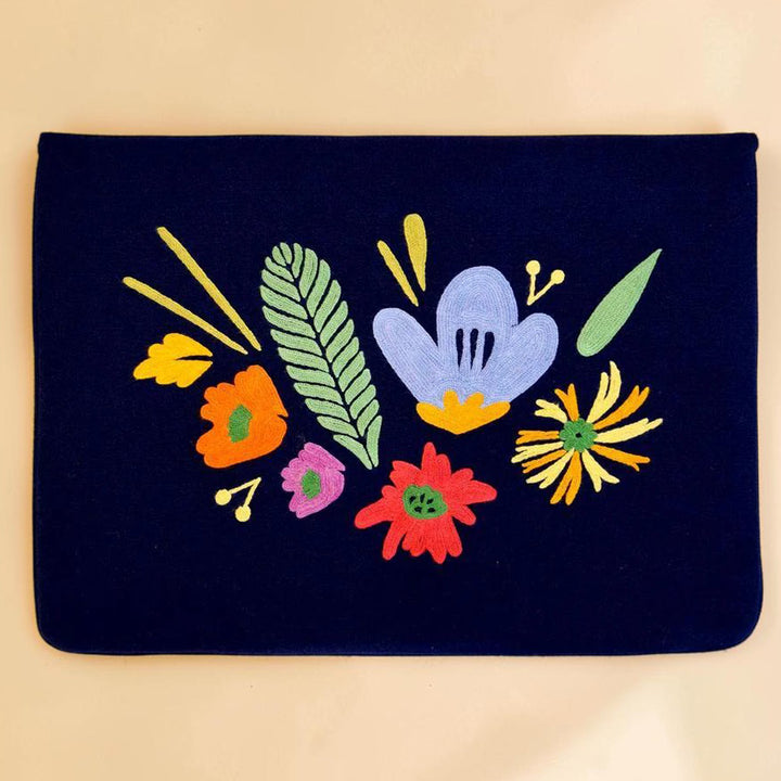 Corsage Aari Embroidered Navy Blue Laptop Sleeve