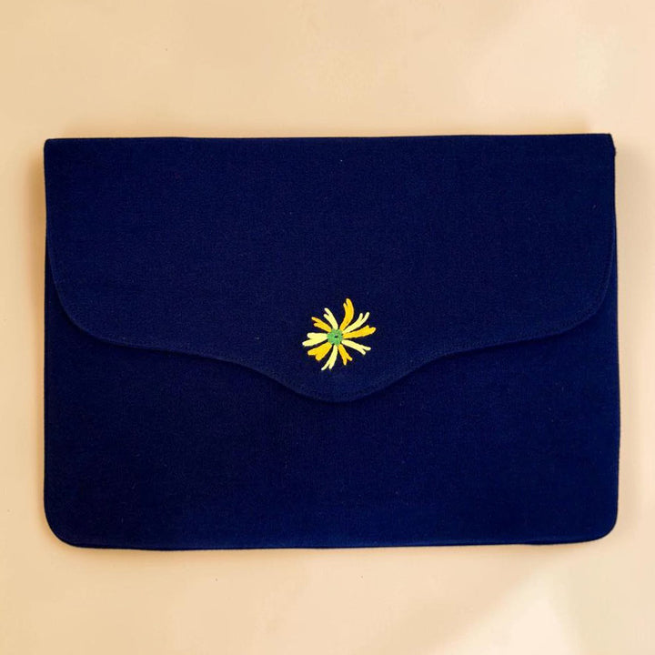 Corsage Aari Embroidered Navy Blue Laptop Sleeve