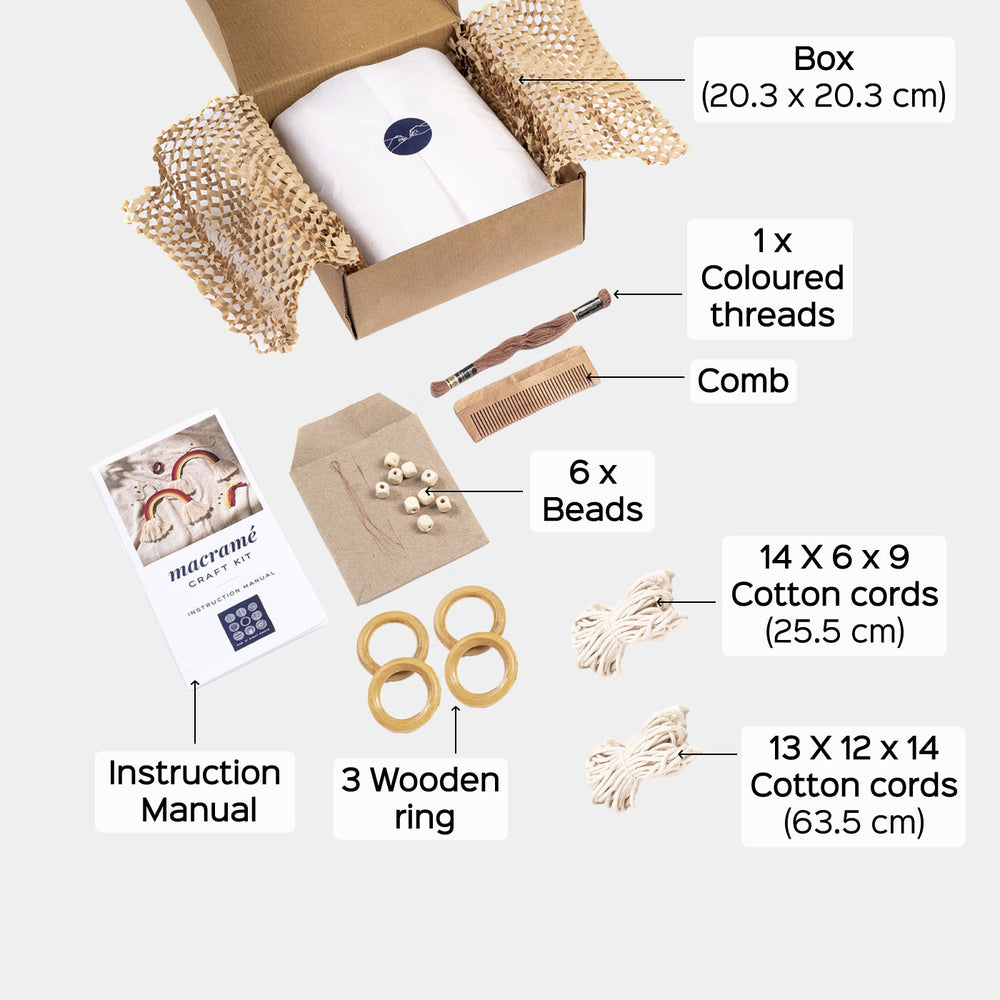LECZIVOEN Macrame Kit, Macrame Supplies with 329Yards x 3mm Macrame Cord,DIY Macrame Kit for Adults Beginners,Macrame Beads with Wooden RI