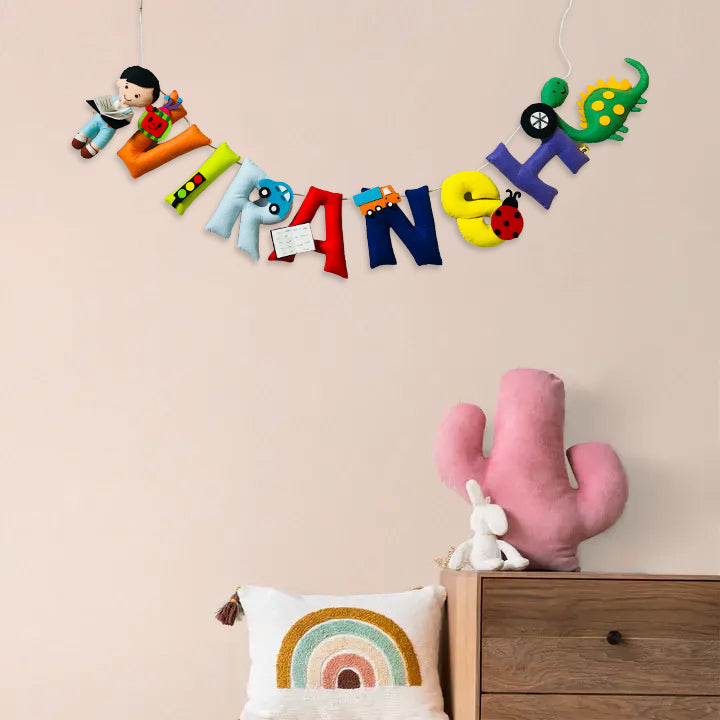 Handcrafted Personalized Dinosaur Themed Bunting For Boys