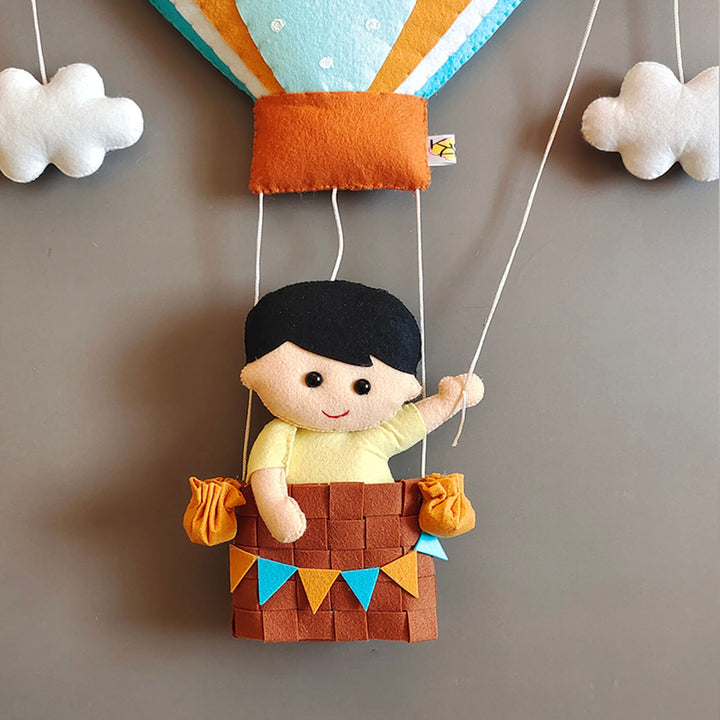 Hand-stitched Hot Air Balloon Felt Nameplate