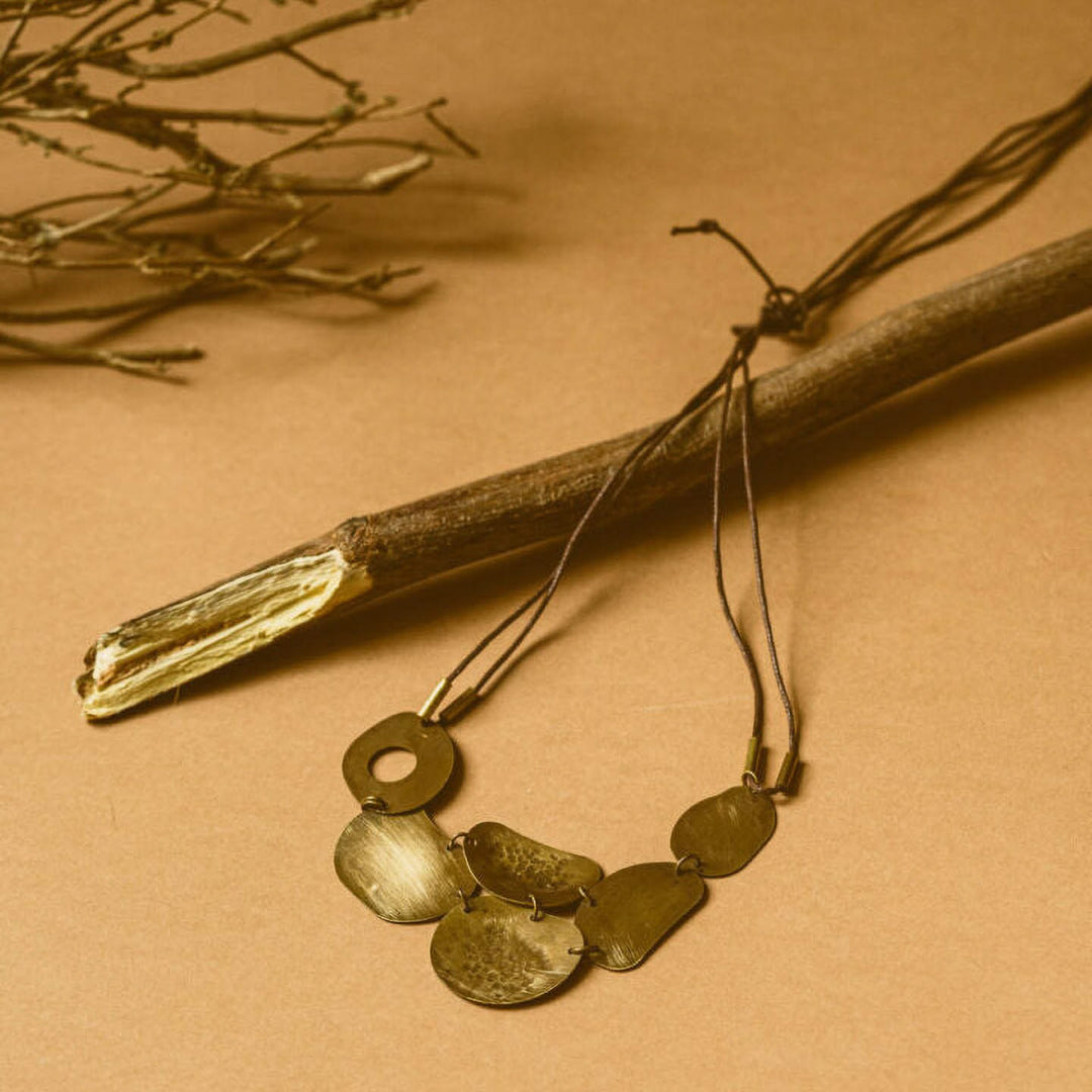 Handmade Bib Brass Necklace