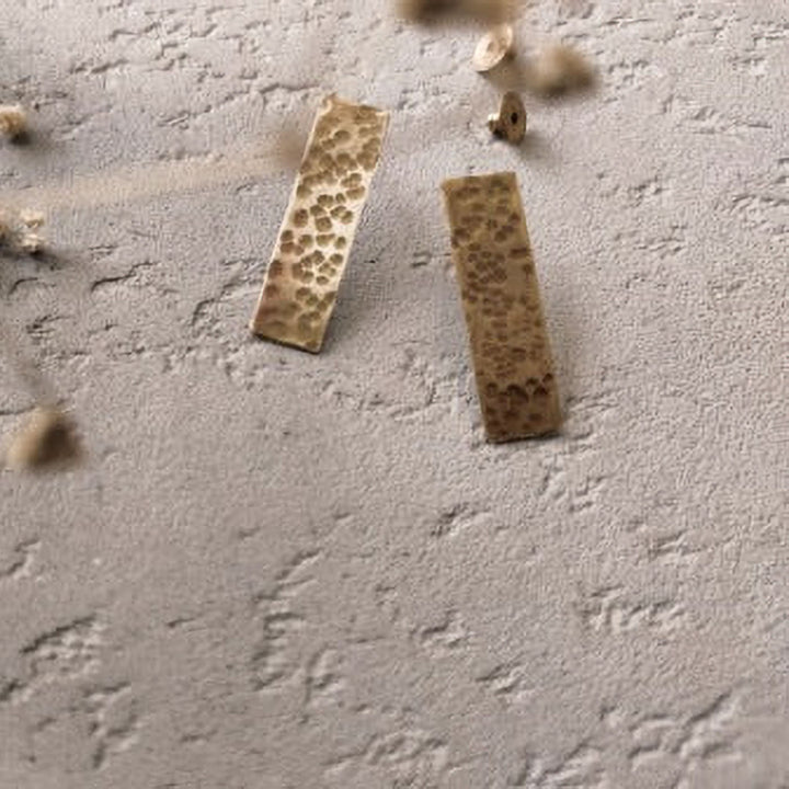 Minimal Brass Beaten Design Earrings