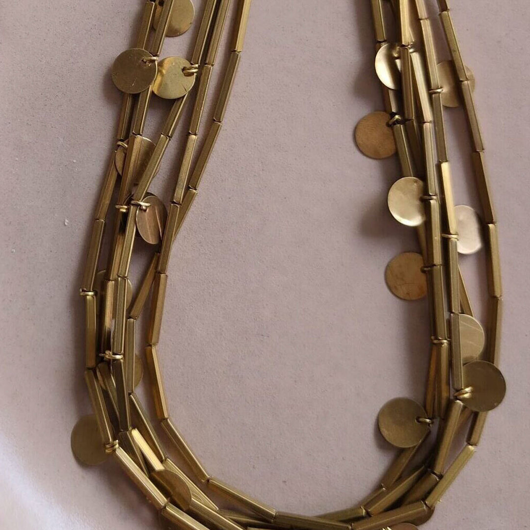Handmade Discs Design Brass Necklace