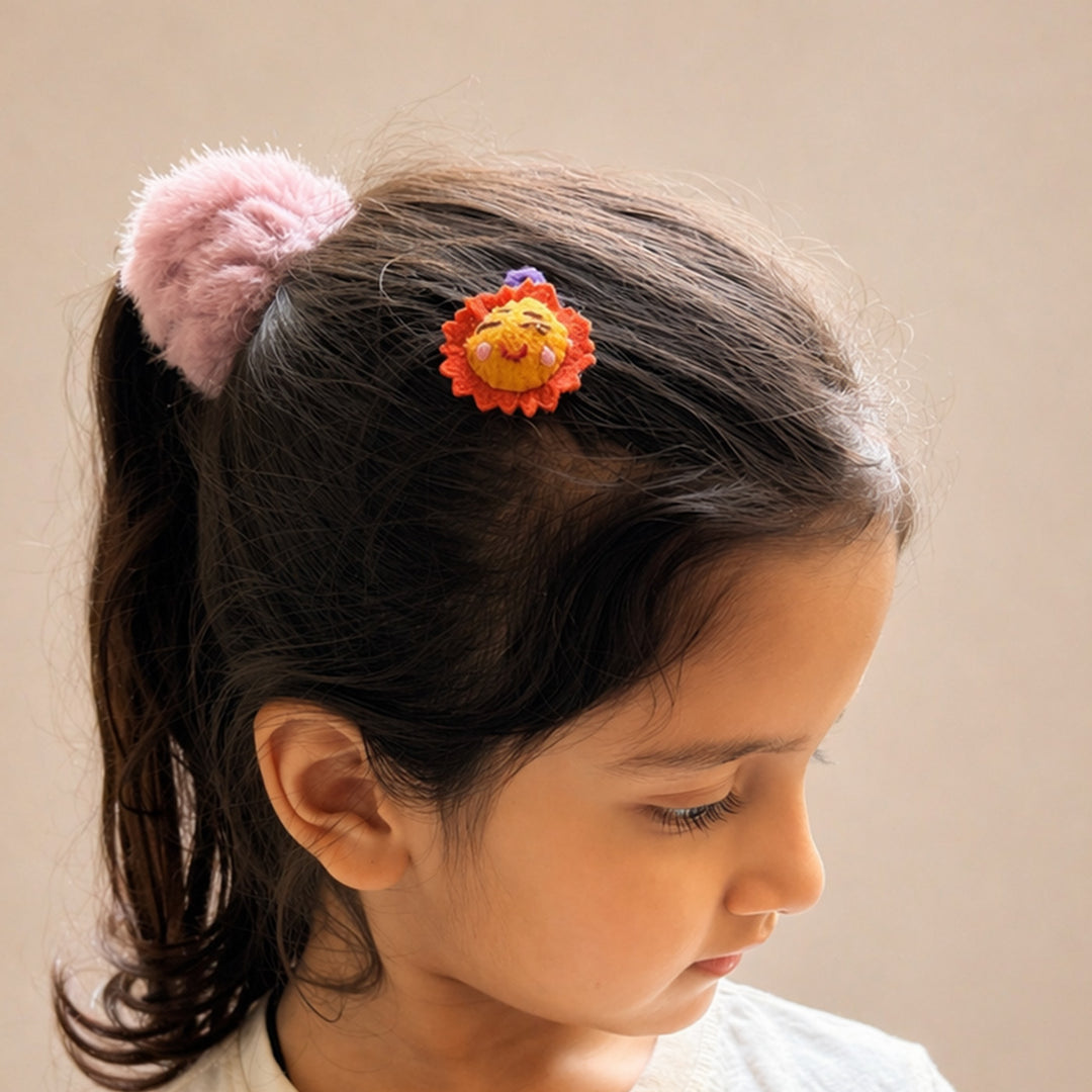 Handmade Bread, Cookie & Sun Hair Clips | Set of 3