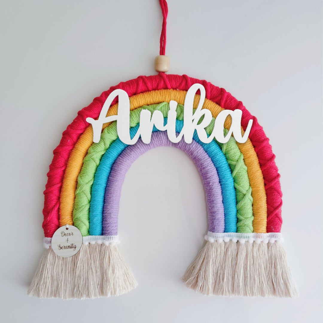 Macrame Rainbow Personalized Kids' Nameplate