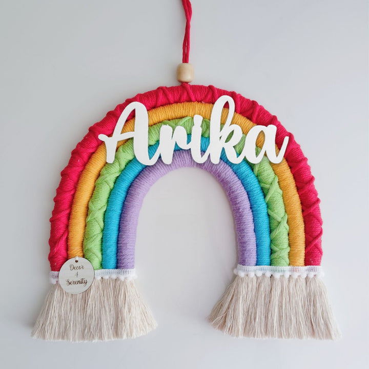 Macrame Rainbow Personalized Kids' Nameplate