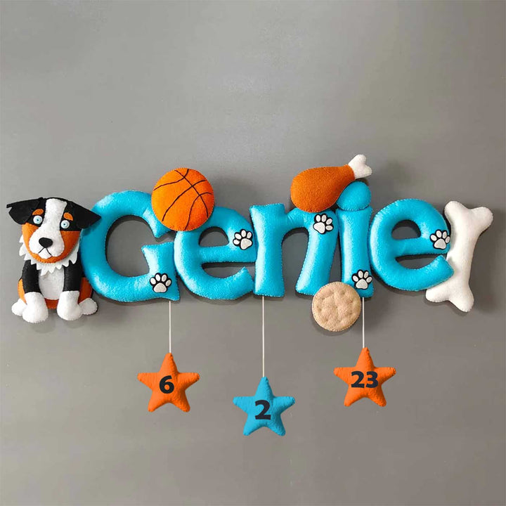 Hand-stitched Custom Themed Round Felt Dog Bunting