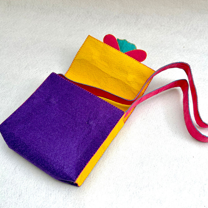 Handmade Purple Butterfly Sling Bag for Girls | 3+